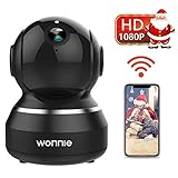 WONNIE Wireless IP Camera 1080P, WiFi Home Surveillance Security Camera for Baby/Elder/ Pet/Nanny Monitor, Pan/Tilt, Two-Way Audio & Night Vision(Black)