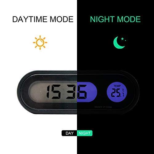 Car Auto Digital Clock MASO LED Clocks with Blacklight Adjustable Vehicle Gauge Support 12h/24h