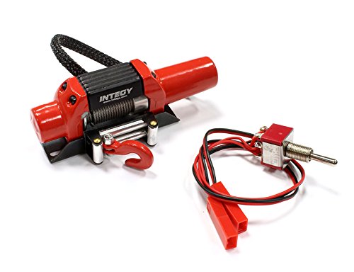 Integy RC Model Hop-ups C25452RED Billet Machined T5 Realistic High Torque Mega Winch for 1/10 Scale Rock Crawler