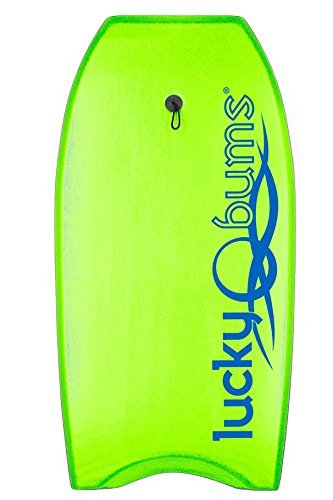 Lucky Bums Body Board with EPS Core, Slick Bottom, and Leash, Green - 41 Inches