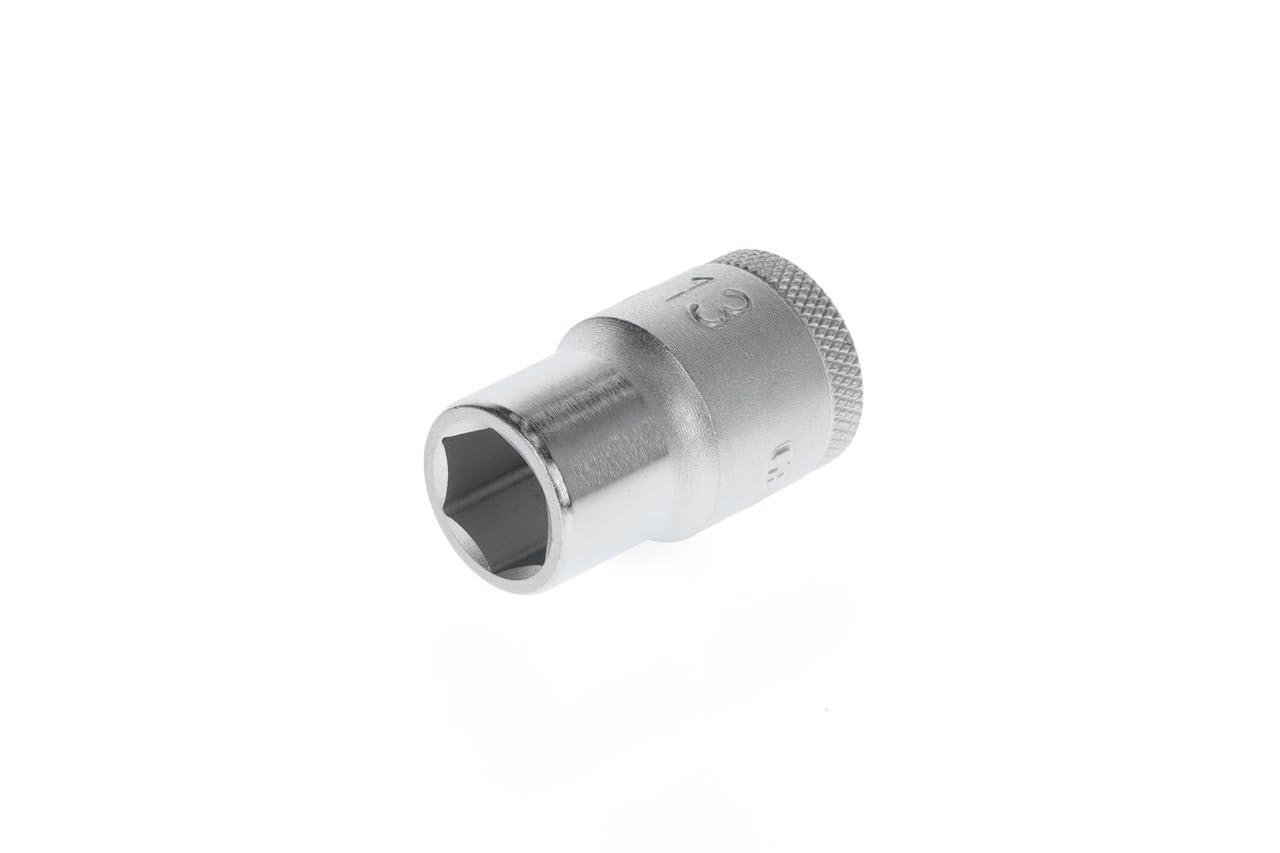 GEDORE Socket, 1/2" 12.5 mm drive, Hexagonal, 13 mm width, Tool, 19 13, Chrome-plated steel