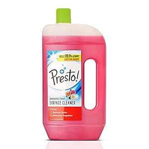 Amazon Brand – Presto! Disinfectant Floor Cleaner Floral, 975 ml