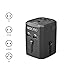 MOCREO Travel Adapter, International Travel Charger Adapter World Plug Adapter Built-in 2.1A Dual USB Ports - Universal AC Socket - Safety Fuse (Black)