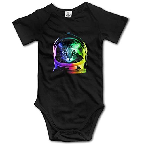Rainbow Astronaut Cat Space Cat Baby Rompers Baby Onesie Short Slev