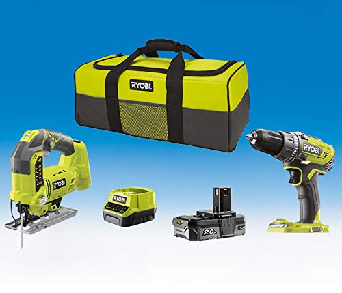 Ryobi 18 Volt Akku Schrauber R18DD3 und Stichsäge R18JS Set