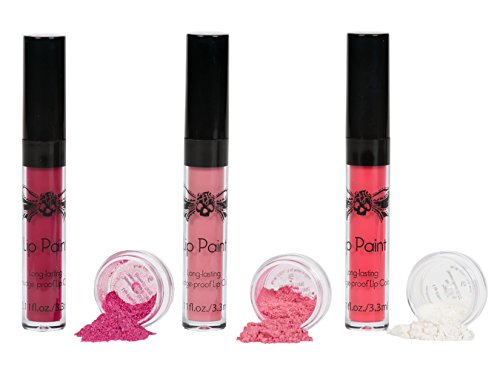 Tattoo Junkee Kiss This Pinks Lippie Bundle - includes Riot, Outcast, Bubble Gum Long Lasting Liquid Lipsticks + Shimmer Effects