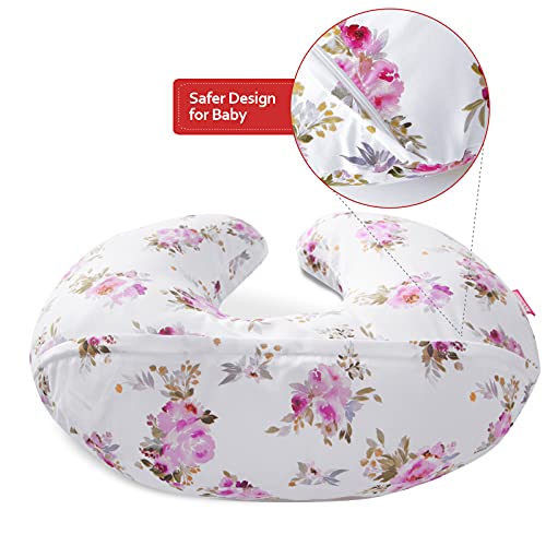 Nursing Pillow Cover for Girls Floral, Snug Fits Boppy Nursing Pillows, Breastfeeding Nursing
