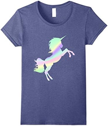 Womens VAPORWAVE AESTHETIC  UNICORN T SHIRT RAINBOW XL Heather Blue