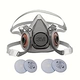 3M 6000 Series Respirator Medium Half Mask Facepiece with Adjustable Straps Size Medium 6200 with 2 Pairs of 3M 2071 Filters