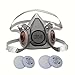 3M 6000 Series Respirator Medium Half Mask Facepiece with Adjustable Straps Size Medium 6200 with 2 Pairs of 3M 2071 Filters