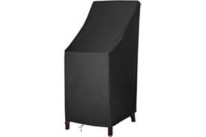 MAVINCHER Stackable Patio Chair Covers for Outdoor Furniture, Outdoor Chair Covers Waterproof, 600D Heavy Duty Lawn Outside Barstool Covers,Fits for 4-6 Stackable Dining Chairs,27"Lx27"Wx49"H, 4 Pack