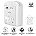USB Wall Outlet,XPLUS 2 USB Charging Ports (2.4A) & 2 AC Outlet Plugs, Surge-protected Power Socket Outlet Extender with Topside Phone Holders for iPhone, iPad and Others, ETL Certified (White)