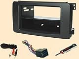 Smart Fortwo, for to, two, For2 2008 2009 2010 Double or Single din Radio installs** Stereo wiring Harness, Dash Install Kit Faceplate, with FM Antenna Adaptor (Combo Complete Aftermarket Stereo Wire and Installation Kit)