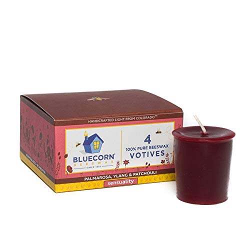 Bluecorn Beeswax 100% Pure Beeswax Aromatherapy Votives (4-Pack, Sensuality)