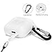 LIKDAY ll060 AirPods Case with Strap Protective Silicone Cover with Carabiner for Apple Airpods Accessories (White)