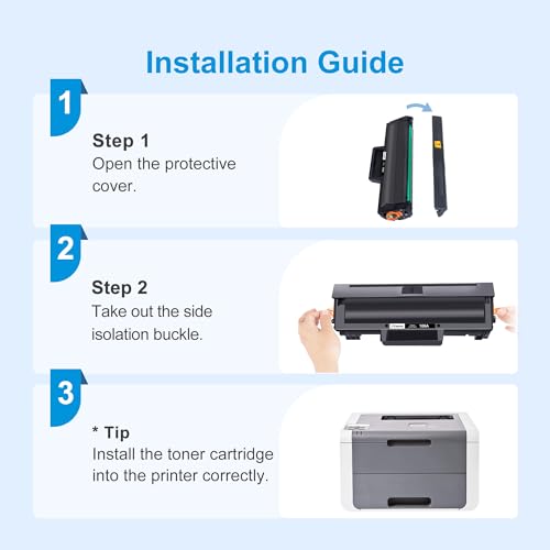Uniwork 106A Toner with Chip Compatible Replacement for HP 106A W1106A for Laser 107a 107r 107w MFP 137fnw 135a 135w 135wg 135r 137fwg Laser 107w 107a 107r (Black, 2-Pack)