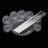So Beauty Dappen Dish Paint Palette Plate with 3pcs Nail Brush Pens