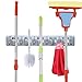 Esup Mop and Broom Holder, Broom Organizer Wall Mounted for Your Closet with Limited Space Holds Mops,Brooms,Dustpan,Shovel (5 Ball Slots and 6 Hooks), Perfect Fathers Day Gifts