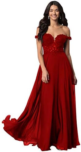 Shoulder Lace Bodice Prom Dress 
