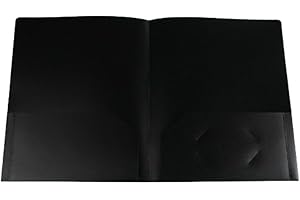 Generic Folding Folders Multi-Color Project File Presentation Folder Double Sided Pocket Folder Card Document Holder(Black)