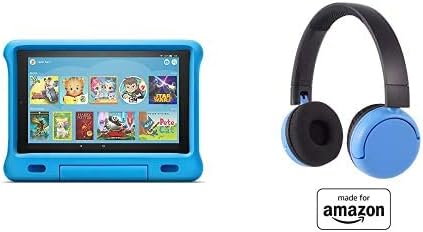 Fire HD 10 Kids Tablet 32GB Blue with Poptime (Ages 8-15) Bluetooth Headset