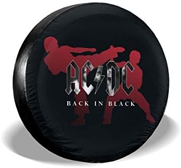 WBinHua Spare Wheel Covers, ACDC Black ICE Tour Spare Tire Cover Waterproof Dust-Proof Universal Spare Wheel Tire Cover Fit for Jeep,Trailer, RV, SUV