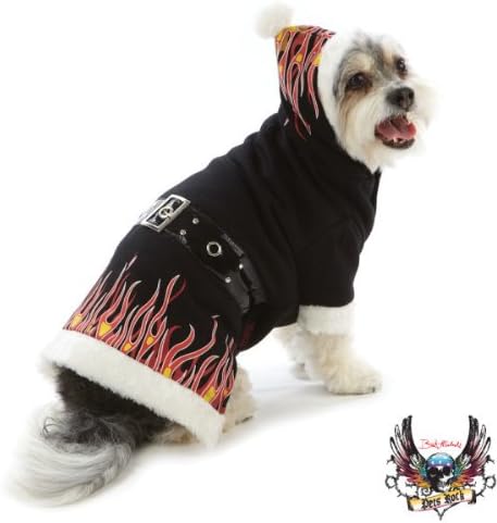 Bret Michaels Pets Rock Holiday Flame Hoodie Dog Pupper Winter Jacket XL