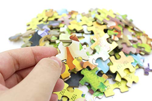 Aimeio 200 Pieces Wooden Mermaid Jigsaw Puzzle Kids Educational Puzzles Toys to Develop Dexterity and Problem Solving with Metal Storage Box