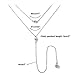 Wowanoo Vintage Double Layer Alloy Crystal Choker Necklace with Long Chain Pendant Silver