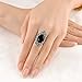 Mytys Vintage Decorative Pattern Marcasite Crystal and Marquise Onyx Rings