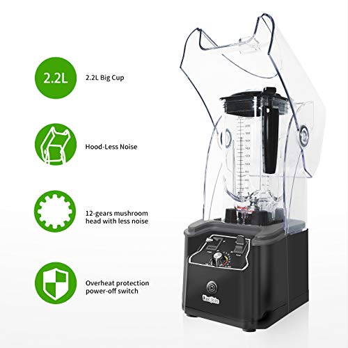 WantJoin Professional Commercial Blender With Shield Quiet Sound