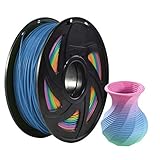 PLA 3D Printer Rainbow Random Multicolor 1.75MM Filament, Dimensional Accuracy +/- 0.02 mm, 1 kg Spool