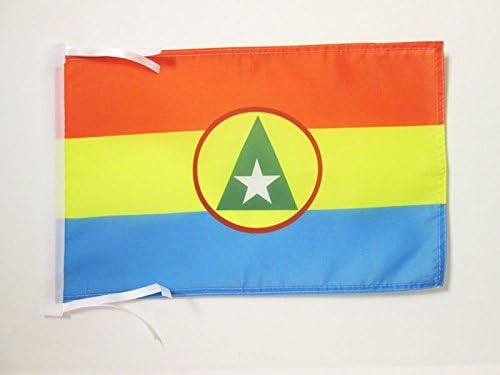 AZ FLAG, Cabinda Province Flag, 18'' x 12'', 100% Polyester Portuguese Congo, Kabinda Small Banner with Two Cords