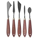 MEEDEN 5-Piece Painting Knife Set, Versatile Stainless Steel Spatula Palette Knife Painting Mixing Scraper for Oil Acrylic and More