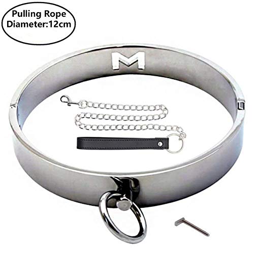 O Ring Metal locking Collar – Davidsource Neck Collar With O Ring Magnetic Stainless Pin Restraint Gear BDSM Sex Toy