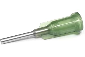 SANANTS - 14GA 1/2 Inch Dispensing Needle - Blunt Tip Luer Lock - Fluid Manifold Channel - 50 PCS,Olive