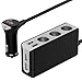 [Updated Version] 3-Socket Cigarette Lighter Splitter, 120W 12V/24V 6.8A 4 USB Ports Multi-Function Car Charger Power Adapter DC Outlet with LED Voltmeter, On Off Switch