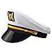 Bottles N Bags Bulk sailor hats (6 Pack) Captain Hat Costume Hat Sailor Halloween Costume Accessory, Family Cruise Accessory for Men, Women, Teens, Kids ● Black & White Yacht Hat Set for Parties