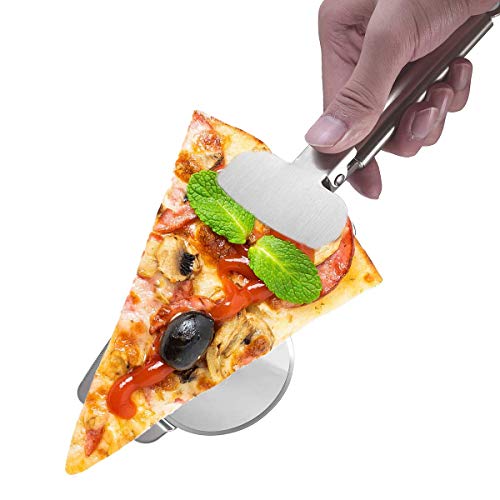 Qiajie RVS 4 in 1 Pizza Cutter Draagbare Pizza Cake Roller Schop Slicer voor Thuis Keuken - Afbeelding 5