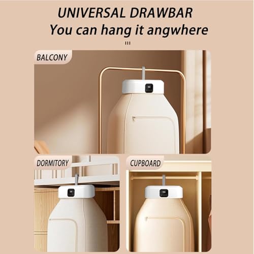 ZERIFAM Electric Clothes Dryer, Portable Mini Dryer Machine, 480 Minute Timer Function, Foldable Electric Drying Machine, Equipped with a Drying Bag and Remote Control, For Rvs, Travel, Etc