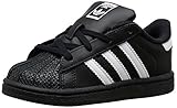 adidas Originals Superstar I Basketball Fashion Sneaker (Infant/Toddler),Black/White/Black,9 M US Toddler