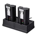 Charging Station and 2-Pack Rechargeable Batteries Bundle Compatible with The Ring Spotlight Cam Battery, Ring Video Doorbell 2, and Ring Stick Up Cam Battery HD - Zero Downtime for Your Ring Device