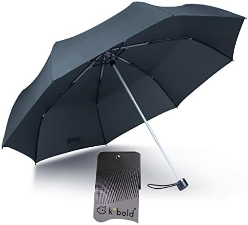 Kobold Gray Mini Umbrella Compact Collapsible Portable Umbrela For Rain and Sun UV Protection, Christmas Day Gifts For 2018 New Year