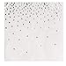 100 Pack Confetti Foil Silver Cocktail Napkins 5x5 inch, 3-Ply Disposable Polka Dot Beverage Napkins for Reception, Bridal Shower, Birthday Party Supplies, Dessert Napkin Wedding