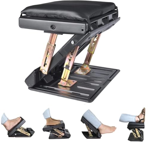 Nalacal Adjustable Foot Rest For Under Desk At Work, Ergonomic Stool Computer Footrest Foldable Height Soft Cushion Office, Gaming,Computer