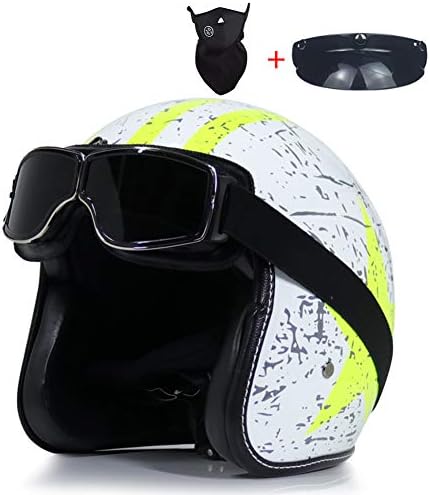 オートバイのヘルメットゴーグル付きレトロなヘルメット Harley Retroオートバイヘルメット ヘルメットスクーターオートバイジェット