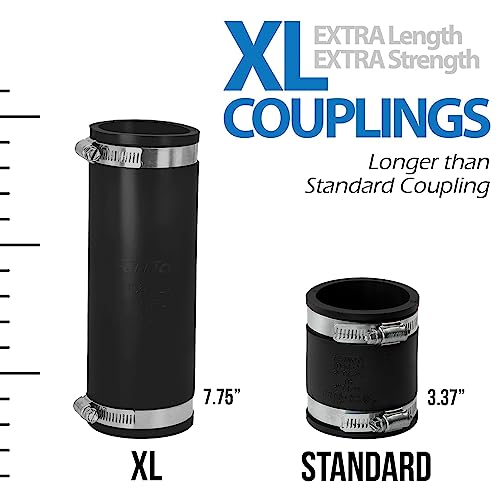 Fernco XL 1056-222 Flexible Pipe Coupling 2" to 2", Extra-Long Connector for photo 7