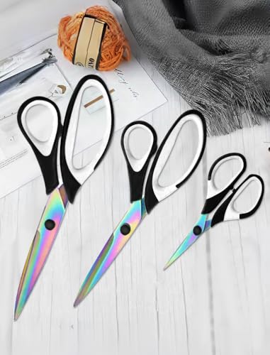 Photo 1 of 3-Pack Scissors 9.5"Professional Multipurpose Scissors Tool Great for Adults, Office, Sewing, School and Home Supplies,Black and White