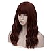 Women's Auburn Wavy Wig with Bangs Middle Length Synthetic Wigs for Daily Use or Costume (Auburn)