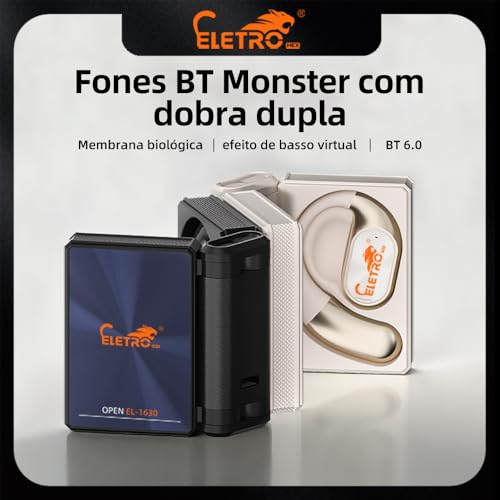 Fones de Ouvido,Bluetooth6.0,Design Dobrável Duplo, Isolamento de Ruído, IPX5 À Prova d’Água e Suor,Suporta Chamadas de Voz, 60Horas em Standby Ideal para viagens e atividades ao ar livre
